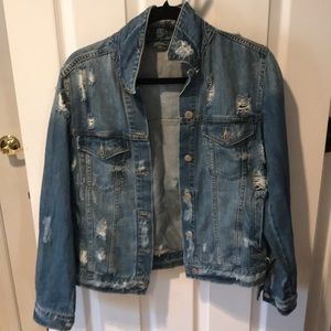 Jean jacket with rips